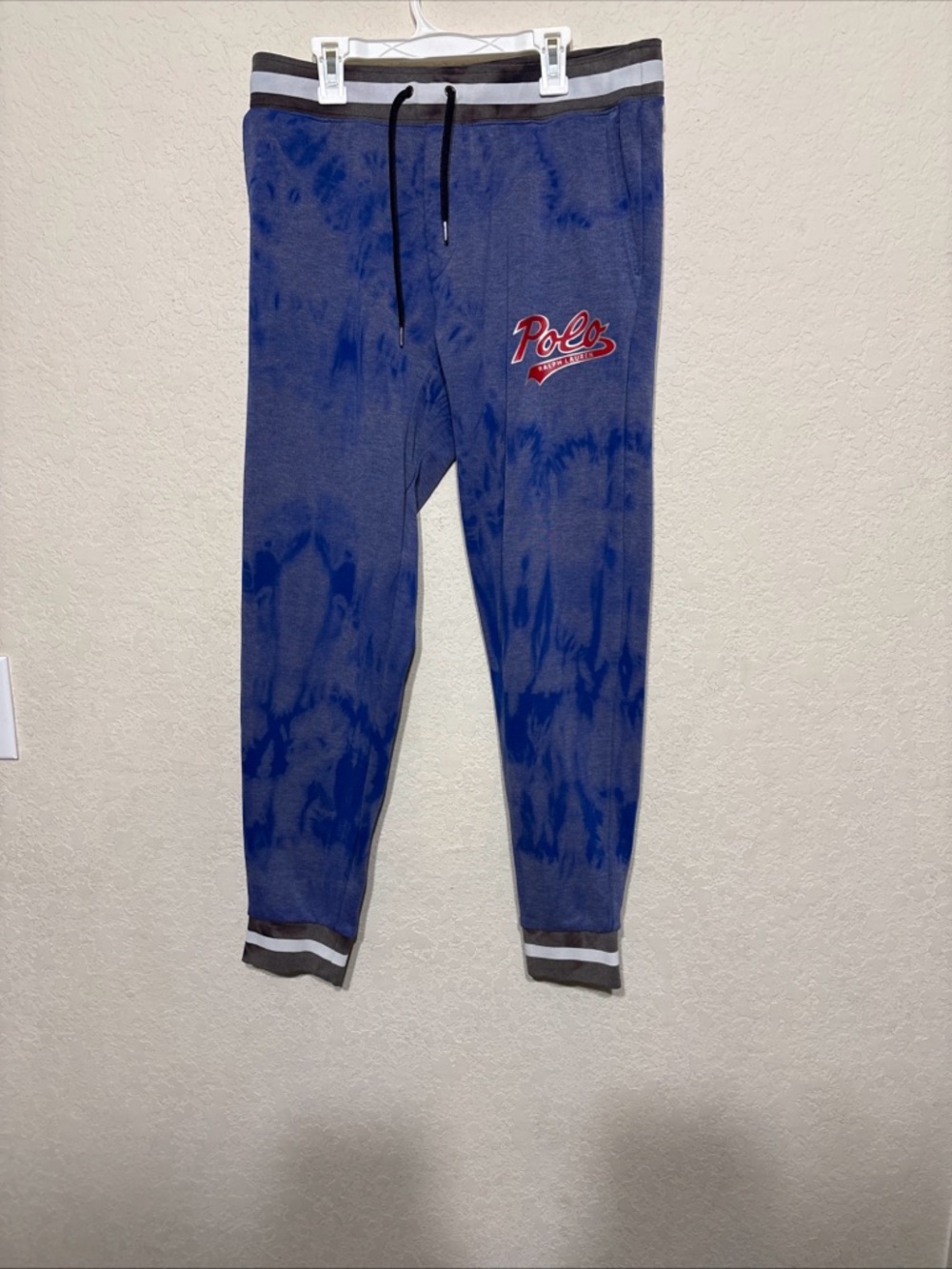 Polo by Ralph Lauren Blue Tie-Dye Jogger Pants with Red Logo